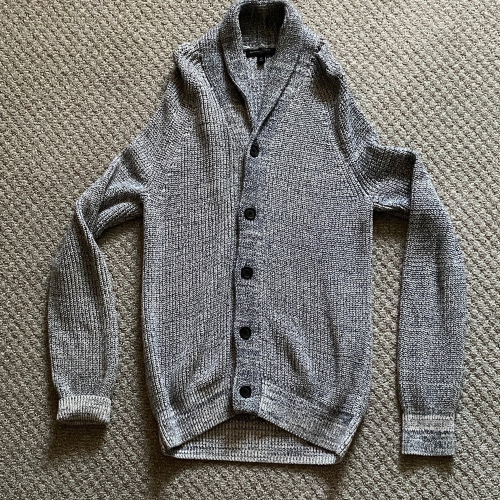 NWOT Banana Republic Men's Gray Cardigan Sweater Size Medium